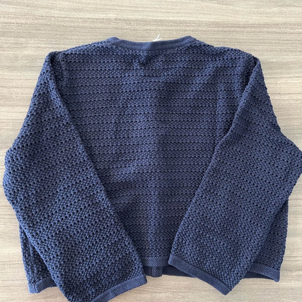 Reformation Navy Cardigan with Gold Buttons - Picture 8 of 10